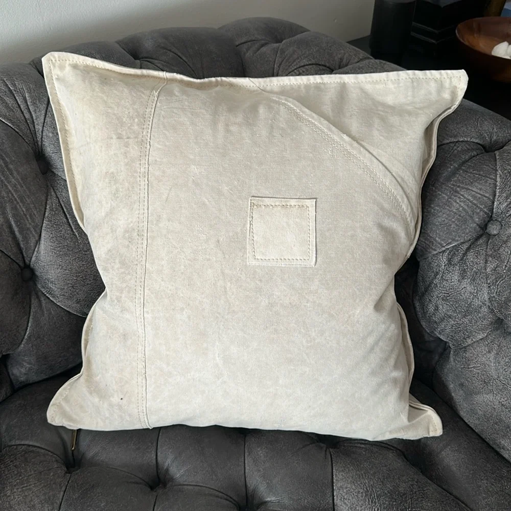 Restoration Hardware reclaimed salvaged cotton canvas pillow covers set of 3 new